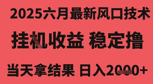 2025六月最新风口技术，无人挂G撸礼物，长期稳定 一个小时收益2k+，小白当天拿结果【揭秘】-云商网创