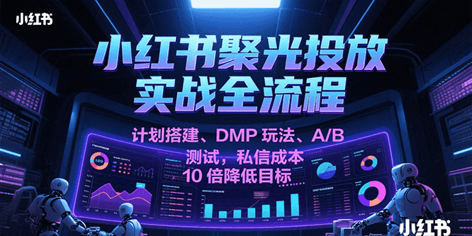 小红书聚光投放实战全流程，计划搭建、DMP玩法、A/B测试，私信成本10倍降低目标-云商网创