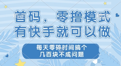 首码零撸项目，有快手就可以做，每天业务时间搞个几张不是问题【揭秘】-云商网创