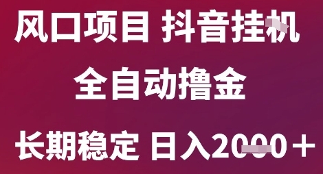 风口项目，六月最新玩法抖音无人挂G，全自动撸金，长期稳定 日入2k+【揭秘】-云商网创
