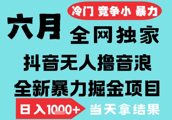 2025年6月高爆抖音无人直播最新撸音浪掘金项目，无脑日入1k+，低门槛小白可做，可矩阵放大【揭秘】-云商网创