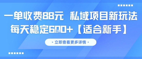 一单收费88元 私域项目新玩法 每天稳定6张+【适合新手】-云商网创