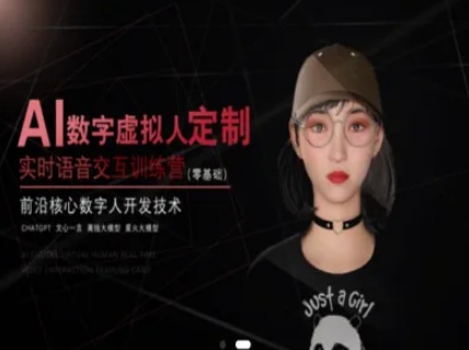 AI数字虚拟人定制，实时语音交互训练营（零基础），前沿核心数字人开发技术-云商网创
