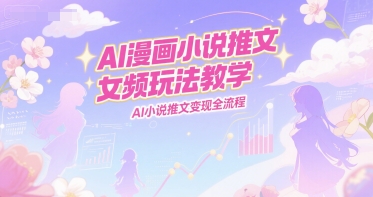 AI漫画小说推文女频玩法教学，AI小说推文变现全流程-云商网创