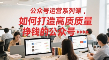 公众号运营系列课，如何打造高质量挣钱的公众号-云商网创