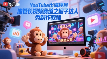 YouTube出海项目，油管长视频赛道之猴子达人秀制作教程-云商网创