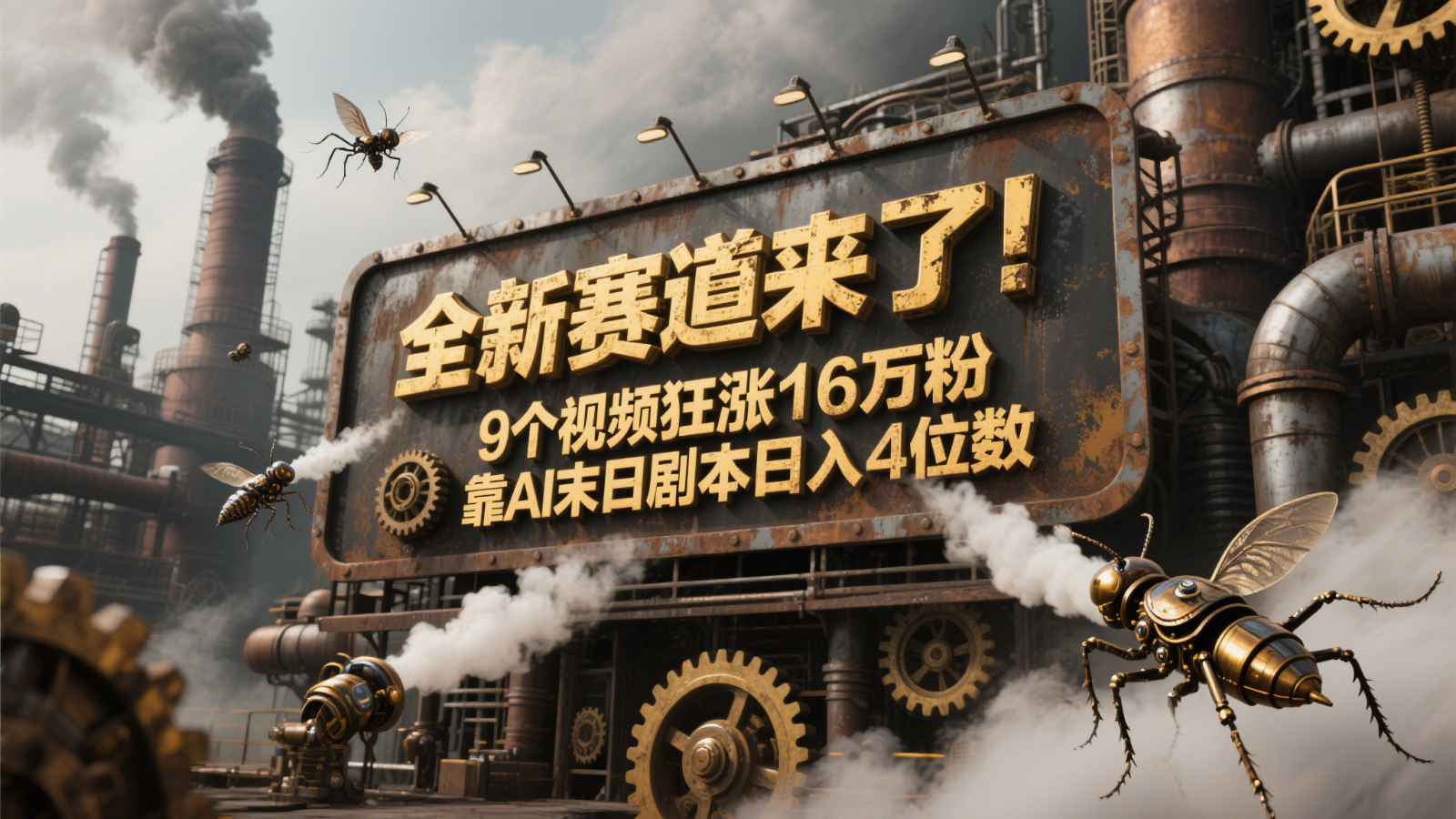 全新赛道来了！9个视频狂涨16万粉，靠AI末日剧本日入4位数，评论区爆肝追更！-云商网创
