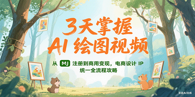 3天掌握AI绘图视频，从MJ 注册到商用变现，电商设计IP统一全流程攻略-云商网创