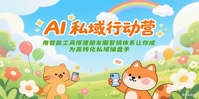 AI私域行动营：用智能工具搭建朋友圈营销体系让你成为高转化私域操盘手-云商网创