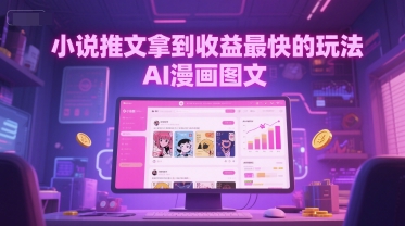 小说推文拿到收益最快的玩法，AI漫画图文-云商网创