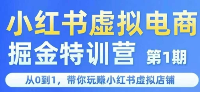 小红书虚拟电商掘金特训营第1期，从0到1，带你玩转小红书虚拟店铺-云商网创