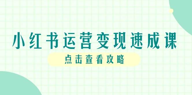 小红书运营变现速成课，账号搭建到暴力起号，个人IP全流程指南-云商网创