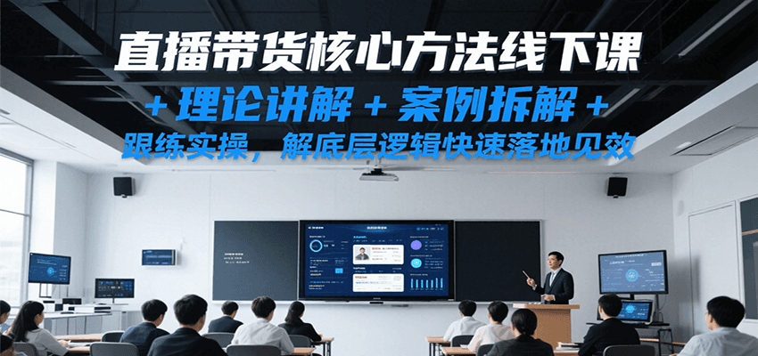 直播带货核心方法线下课，理论讲解+案例拆解+跟练实操，解底层逻辑快速落地见效-云商网创