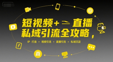 短视频+直播私域引流全攻略，IP打造 +视频引流 +直播引流 +私域沉淀-云商网创