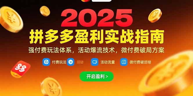 （15357期）拼多多盈利实战指南，强付费玩法，活动爆流技术，微付费破局方案(更新7月)-云商网创