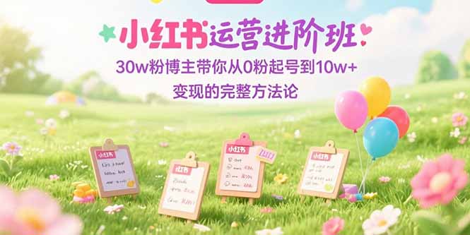 （15318期）小红书运营进阶班：30w粉博主带你从0粉起号到10w+变现的完整方法论-云商网创