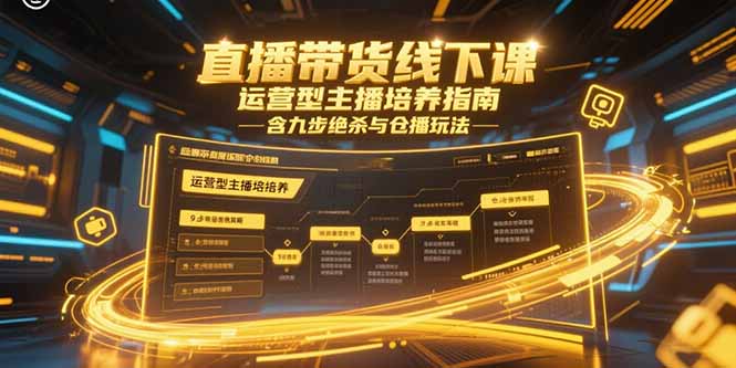 （15281期）直播带货线下课，运营型主播培养指南，含九步绝杀与仓播玩法-云商网创