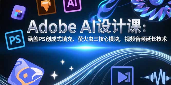 （15469期）Adobe AI设计课：涵盖PS创成式填充，萤火虫三核心模块，视频音频延长技术-云商网创
