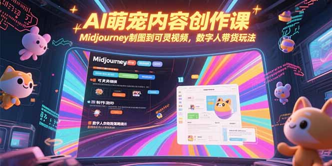 （15311期）AI萌宠内容创作课，Midjourney制图到可灵视频，数字人带货玩法-云商网创