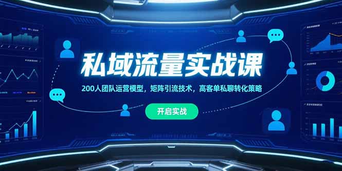 （15403期）私域流量实战课，200人团队运营模型，矩阵引流技术，高客单私聊转化策略-云商网创