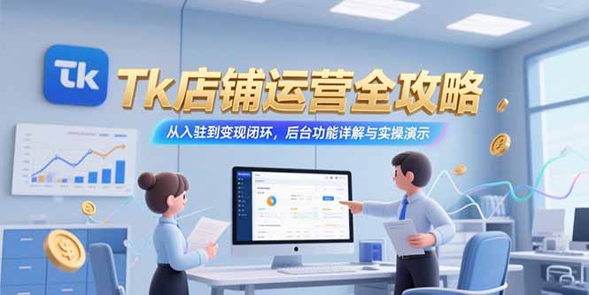 （15345期）Tk店铺运营全攻略，从入驻到变现闭环，后台功能详解与实操演示-云商网创