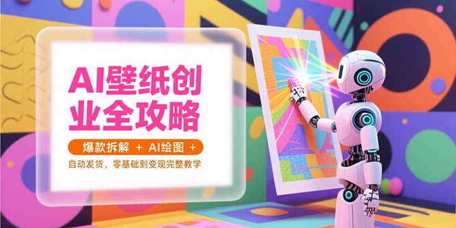 （15312期）AI壁纸创业全攻略，爆款拆解+AI绘图+自动发货，零基础到变现完整教学-云商网创