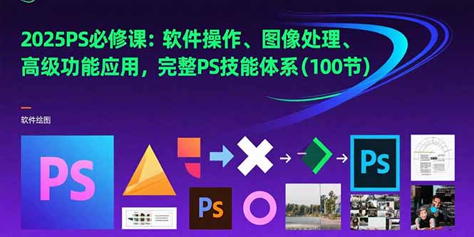 （15430期）2025PS必修课：软件操作、图像处理、高级功能应用，完整PS技能体系(100节)-云商网创