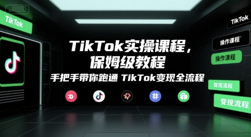 TikTok实操课程，保姆级教程，手把手带你跑通TikTok变现全流程-云商网创
