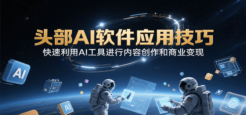 头部AI软件应用技巧，快速利用AI工具进行内容创作和商业变现-云商网创