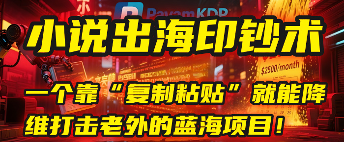 小说出海印钞术：一个靠“复制粘贴”就能降维打击老外的蓝海项目！-云商网创