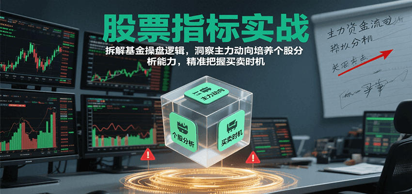 股票指标实战，拆解基金操盘逻辑，洞察主力动向培养个股分析能力，精准把握买卖时机-云商网创