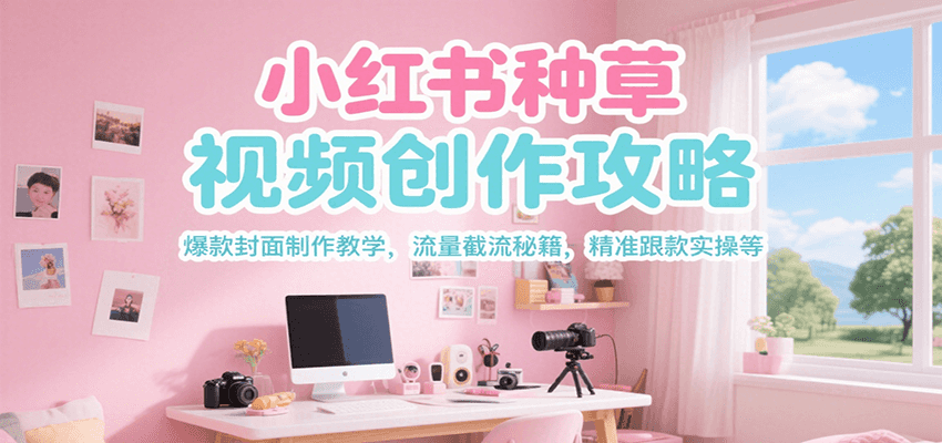 小红书种草视频创作攻略，爆款封面制作教学 ，流量截流秘籍 ，精准跟款实操等-云商网创