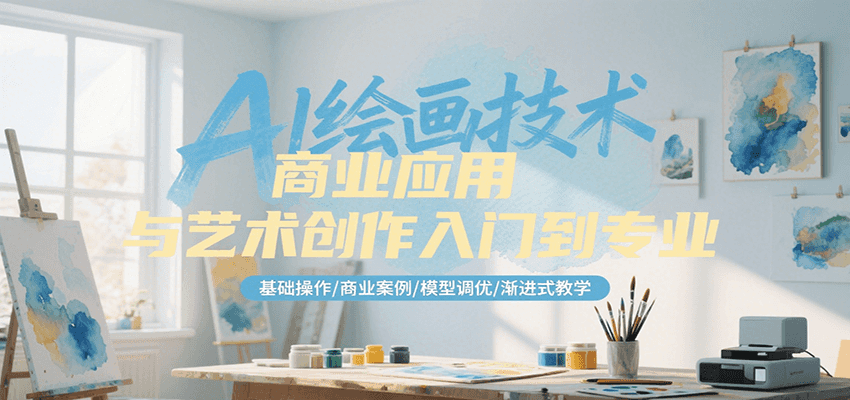 AI绘画技术商业应用与艺术创作入门到专业，基础操作/商业案例/模型调优/渐进式教学-云商网创