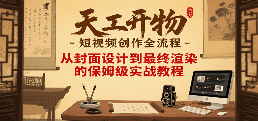 天工开物短视频创作全流程，从封面设计到最终渲染的保姆级实战教程-云商网创