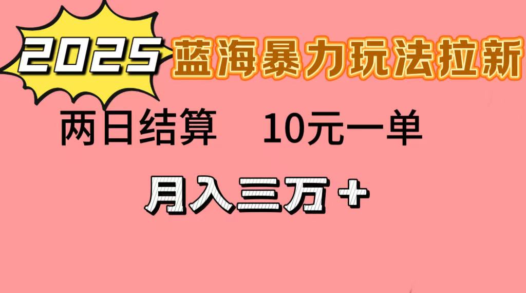 蓝海暴力拉新项目，10元一单，两日结算，月入3w➕-云商网创
