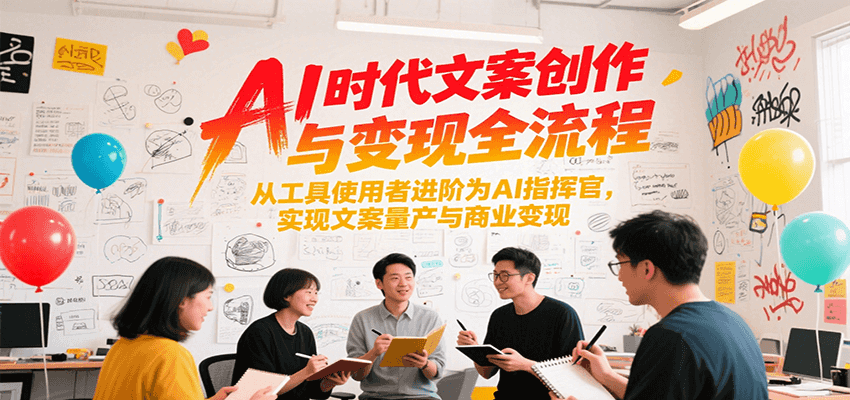 AI时代文案创作与变现全流程，从工具使用者进阶为AI指挥官，实现文案量产与商业变现-云商网创
