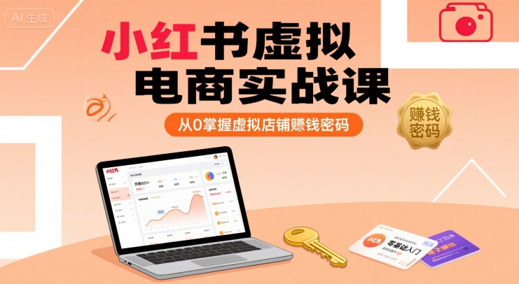 小红书虚拟电商实战课，从0掌握虚拟店铺賺钱密码-云商网创