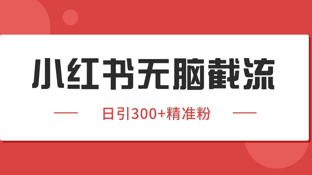 小红书截流同行客源，独家野路子获客玩法 日引200+暴力获客-云商网创