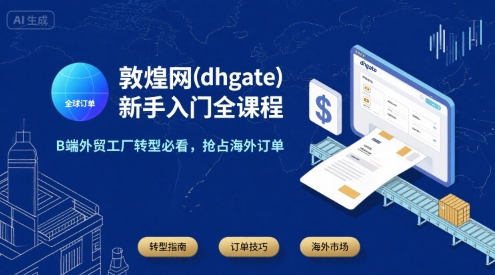 敦煌网(dhgate)新手入门全课程，B端外贸工厂转型必看，抢占海外订单-云商网创
