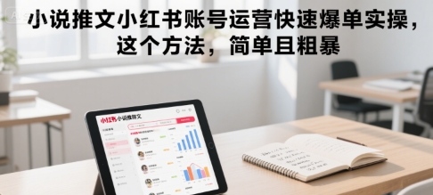 小说推文小红书账号运营快速爆单实操，这个方法，简单且粗暴-云商网创
