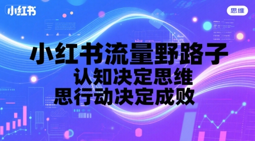 小红书流量野路子，认知决定思维，思维决定行动，行动决定成败-云商网创