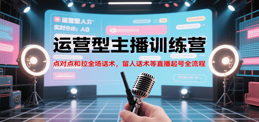 运营型主播训练营，点对点和拉全场话术，留人话术等直播起号全流程（更新7月）-云商网创