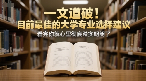 付费文章：一文道破！目前最佳的大学专业选择建议，看完你就心里彻底踏实明朗了-云商网创