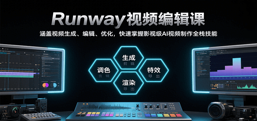 Runway视频编辑课，涵盖视频生成、编辑、优化，快速掌握影视级AI视频制作全栈技能-云商网创