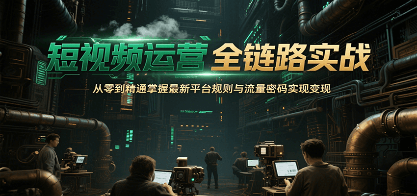 短视频运营全链路实战，从零到精通掌握最新平台规则与流量密码实现变现-云商网创