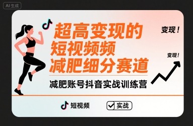超高变现的短视频减肥细分赛道，减肥账号抖音实战训练营-云商网创