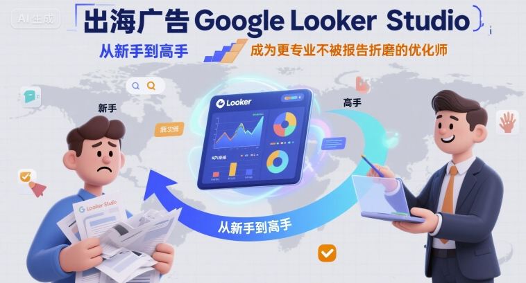 出海广告Google Looker Studio从新手到高手，成为更专业不被报告折磨的优化师-云商网创