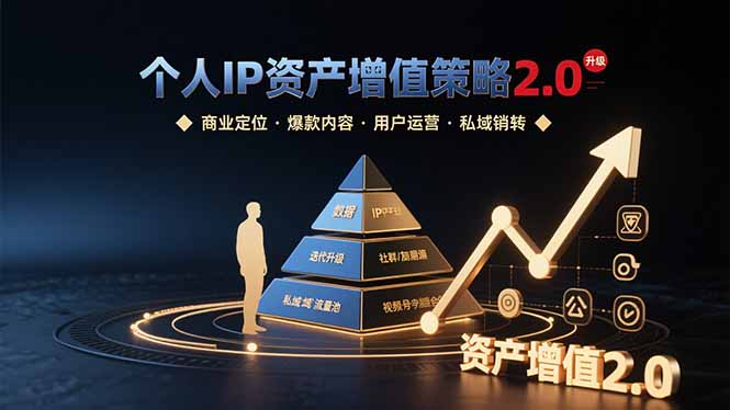 （15653期）个人IP资产增值策略2.0 拆解商业定位/爆款内容/用户运营/私域销转四大模块-云商网创
