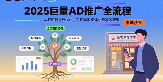 （15608期）2025巨量AD推广全流程，从开户到投放优化，实现本地实体业务高效获客-云商网创