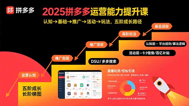 （15826期）2025拼多多运营能力提升课：认知→基础→推广→活动→玩法，五阶成长路径-云商网创